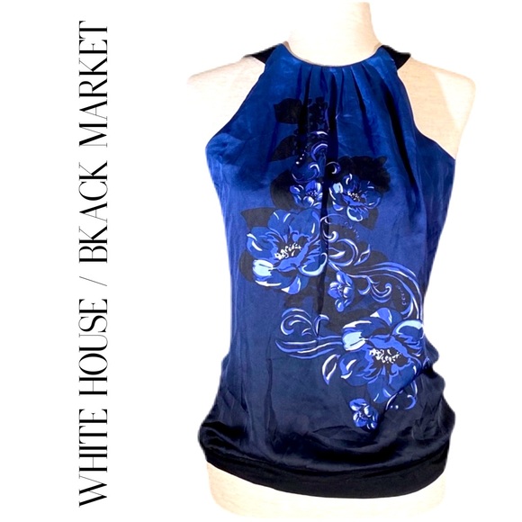 White House Black Market Tops - WHITE HOUSE BLACK MARKET ROYAL BLUE HALTER TOP S